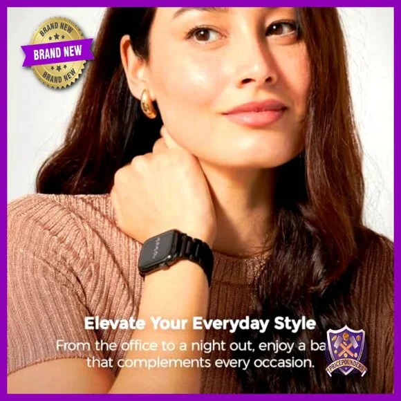 Stainless Steel Apple Watch Band Adjustable Classic Elegant Minimal Chic Strap - Picture 2 of 7